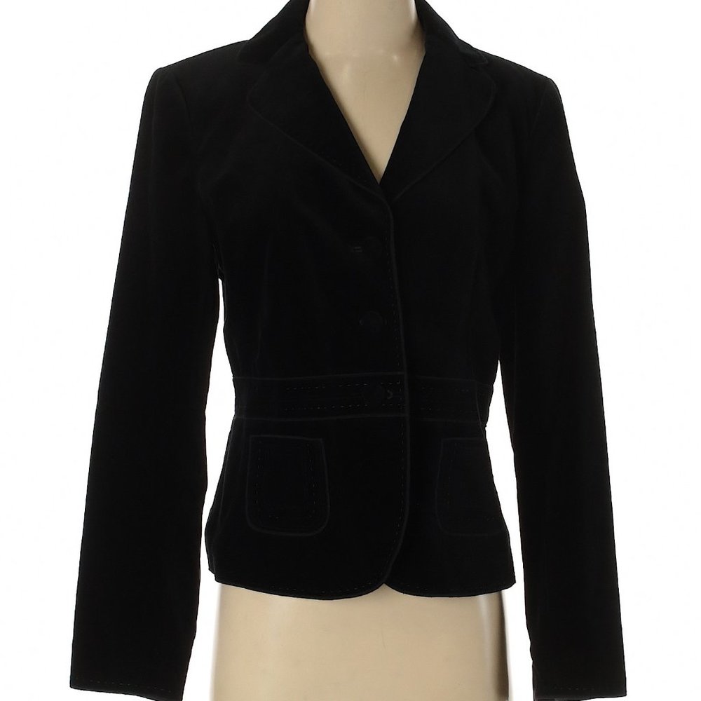 Ann Taylor Black Velvet Jacket Size 4 - Picture 3 of 12